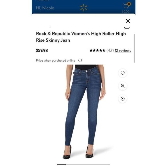 Rock & Republic High Roller High Rise Skinny Jeans | Legging | READ | Size 4 - Picture 13 of 14